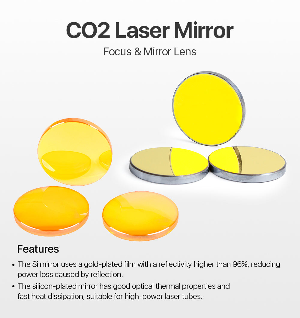 Raylasers Lens Bundle For Sale CO2 Laser Focus Lens+Si Reflective Mirror Lens