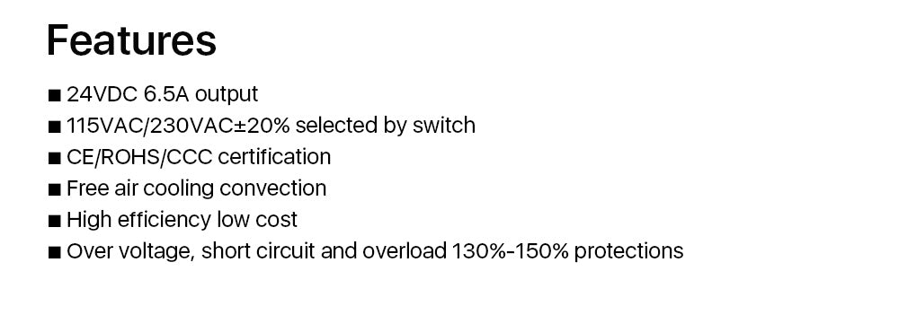 150W 24V Switch Power Supply for Stepper Motor and 3D Printer