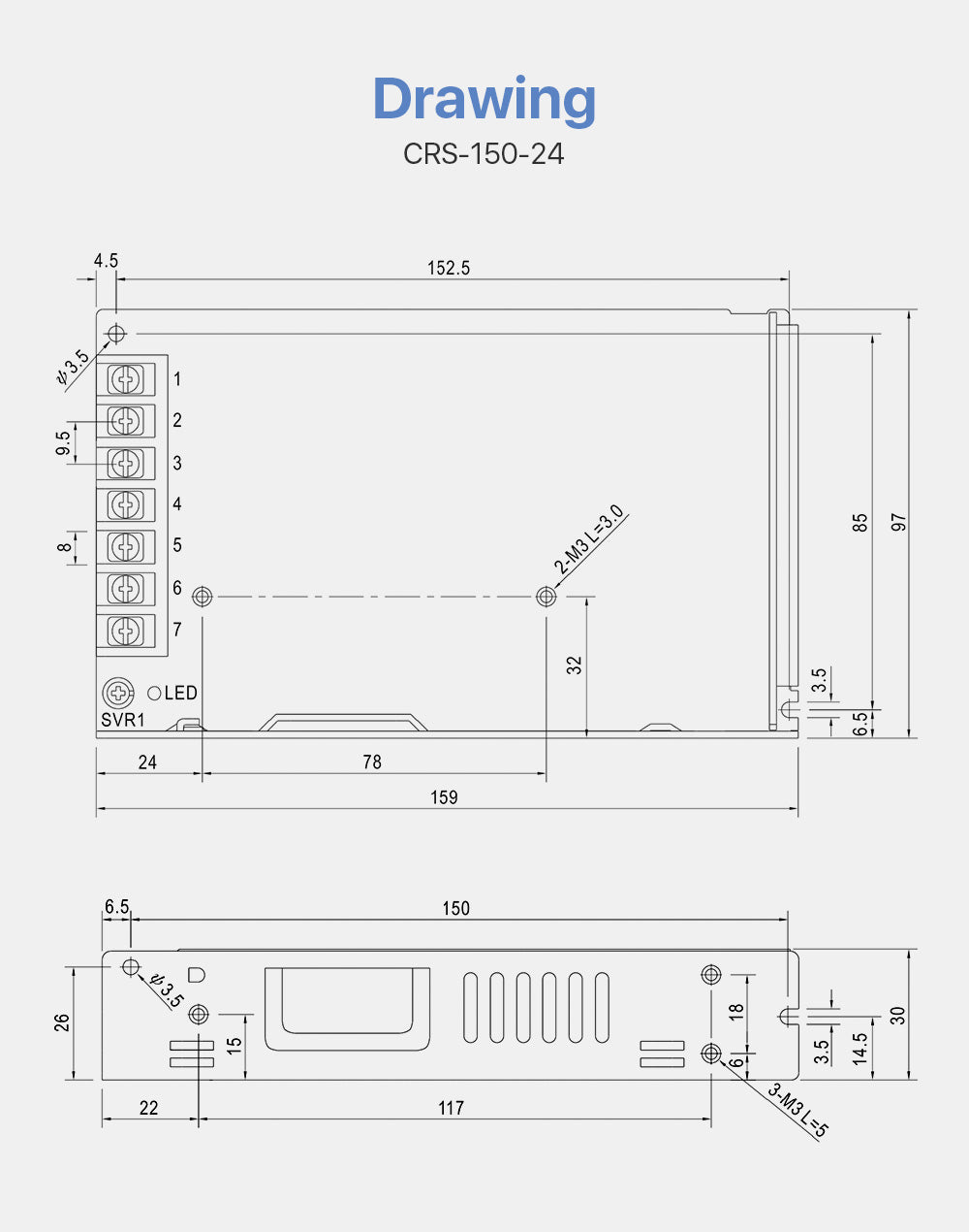 150W 24V Switch Power Supply for Stepper Motor and 3D Printer