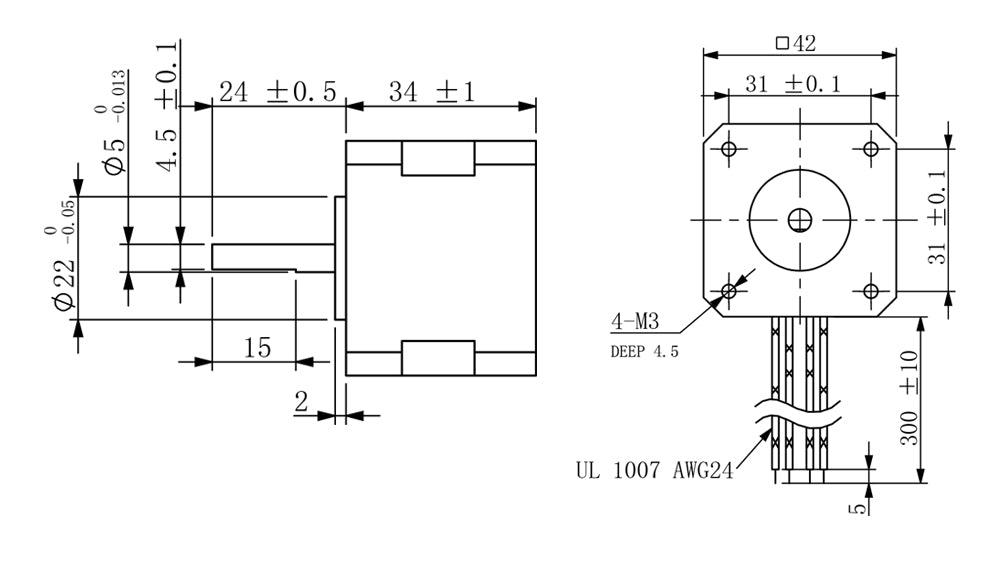 0.9 degree 3d printer 2.77v dc motor 400 full step nema 17 lead screw stepper motor with 4 wire