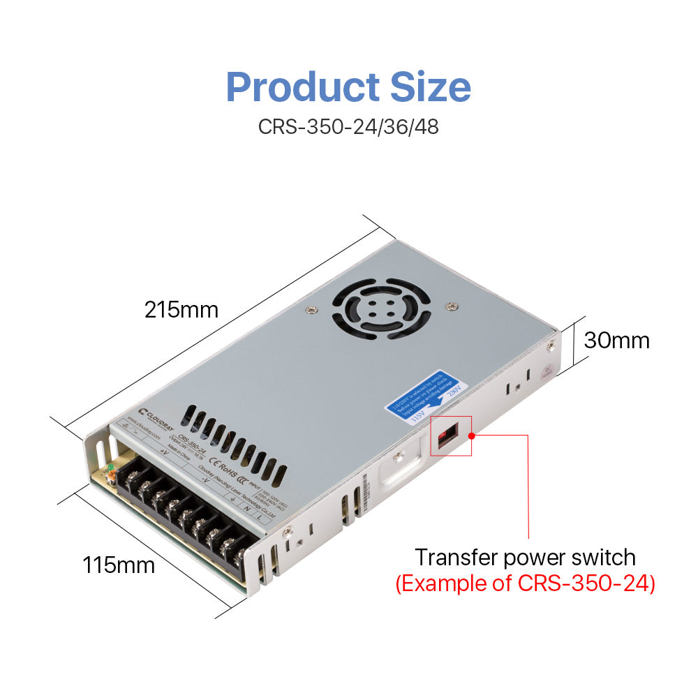 350W 24V 36V 48V Switch Power Supply for Stepper Motor CO2 Laser Cutting Machine