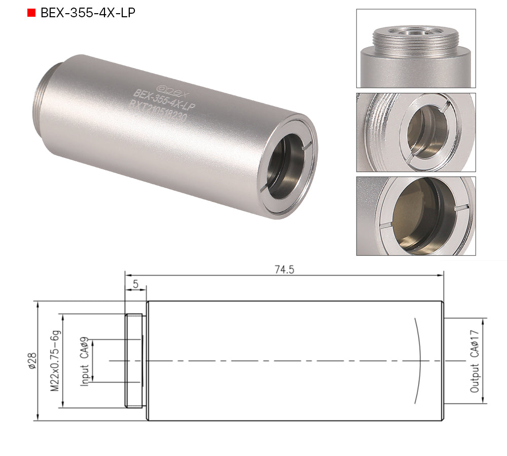 Raylasers 355nm UV Beam Expander