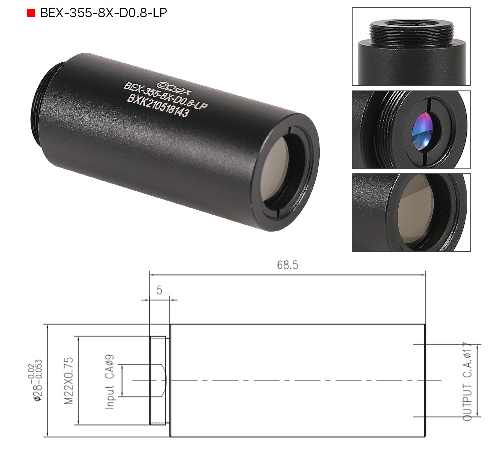 Raylasers 355nm UV Beam Expander