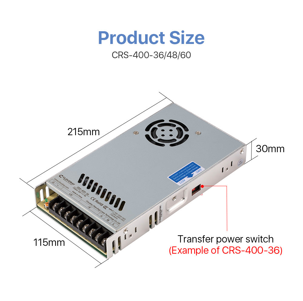 400W 36V 48V 60V Switch Power Supply 11A 8.3A 6.7A For CO2 Laser Cutting Machine