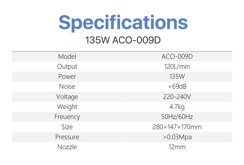 135W Hailea ACO-009D Air Compressor Pump