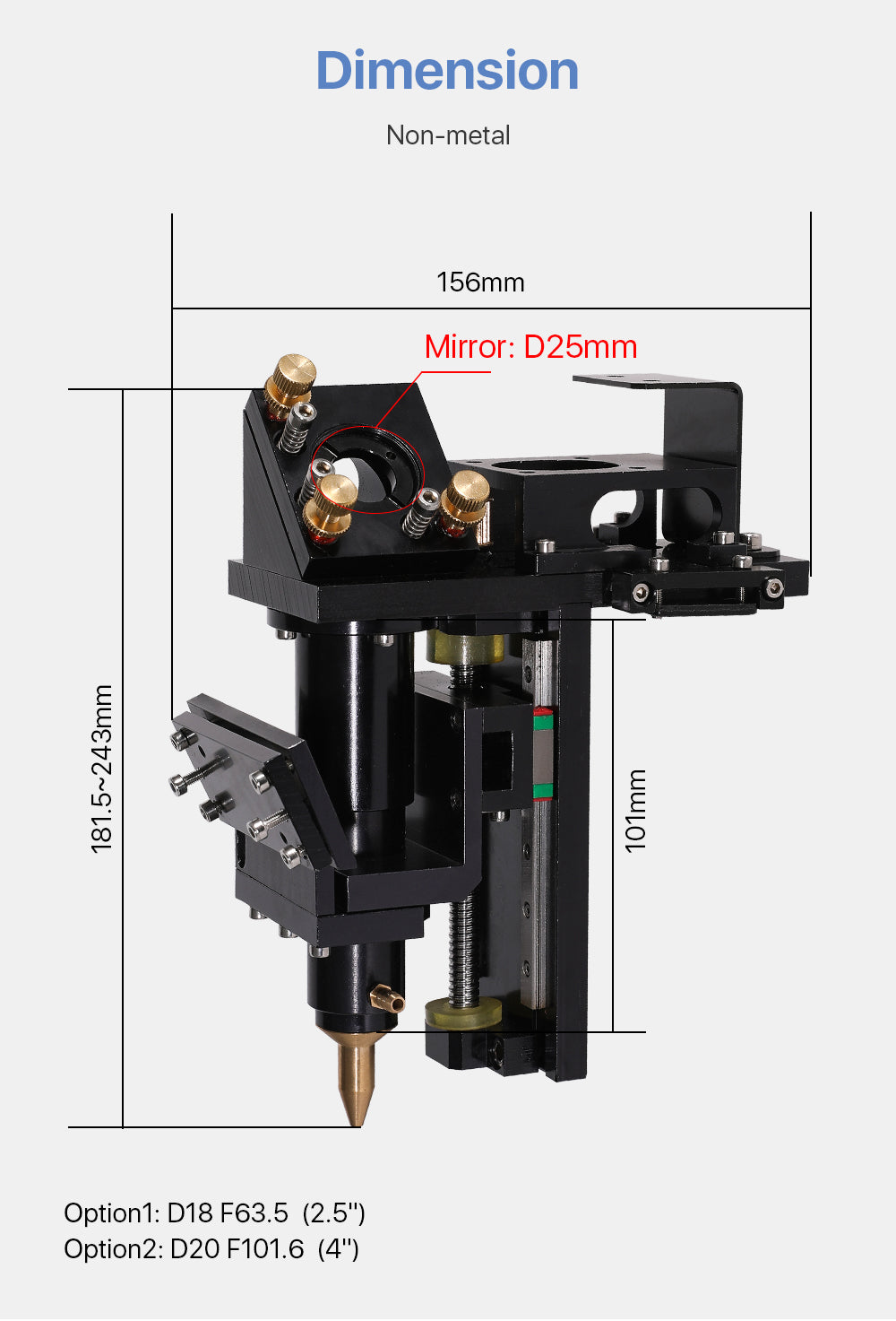 Raylasers Non-metal Auto Focus Laser Head