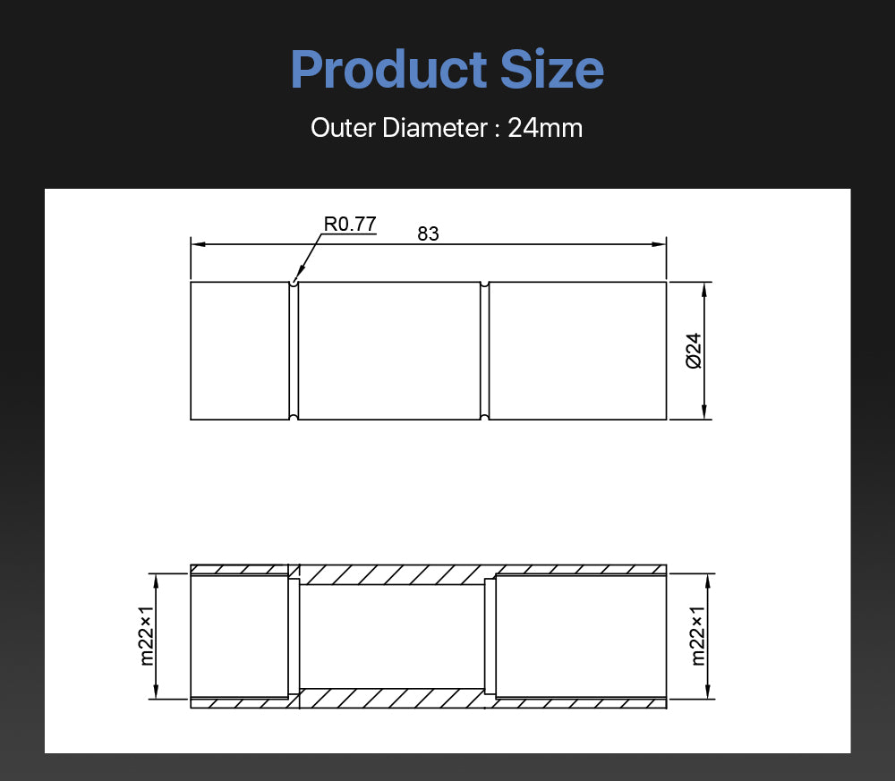 C Series CO2 Lens Tube O.D. 24mm