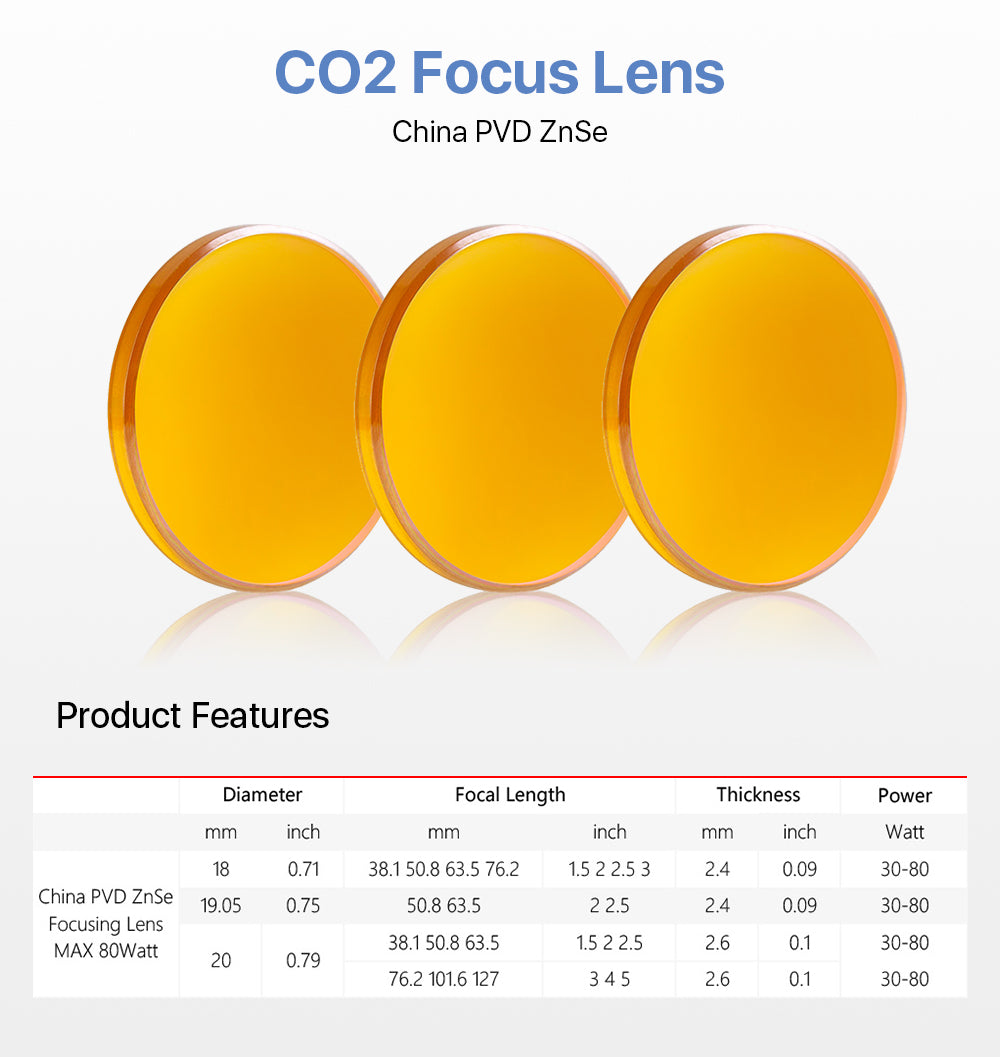 Raylasers CO2 Laser China PVD ZnSe Focus Lens Sale In Bulk