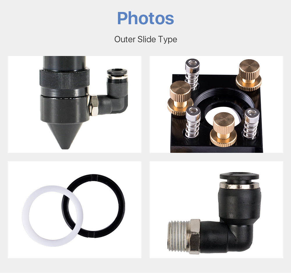 CO2 Laser Head Outer Slider Type with Air Assist Nozzle