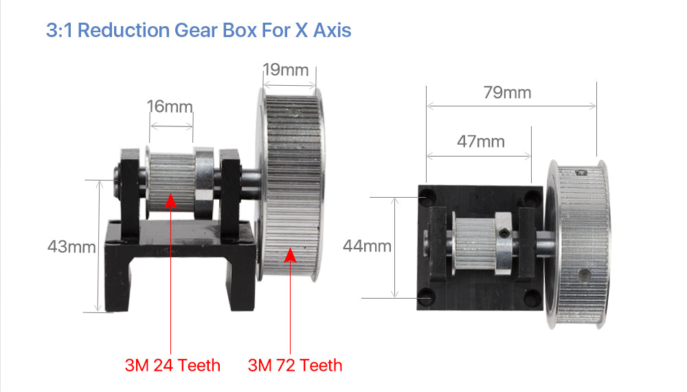 C Series CO2 Laser Metal Parts Mechanical Parts Set Transmission Laser head