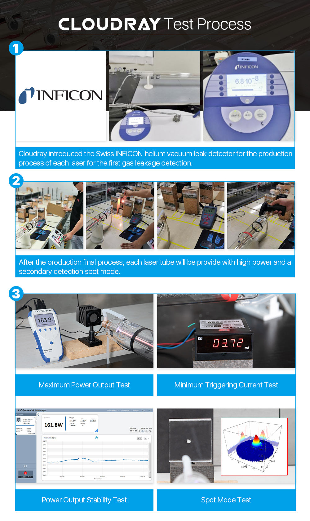 35-70W CO2 Laser Tube Upgraded Metal Head CR Series