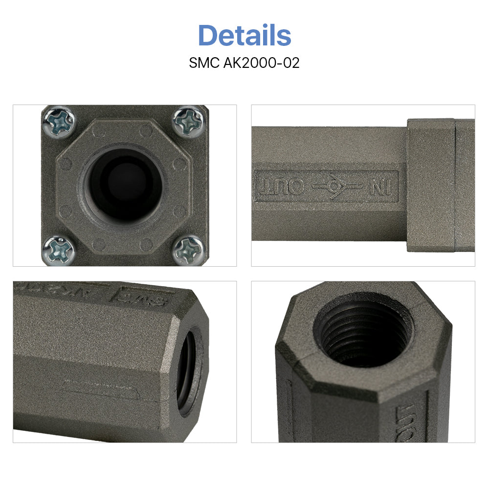 Air Check Valve OEM SMC AK2000-20 Max 1.5Mpa 1/4 Thread