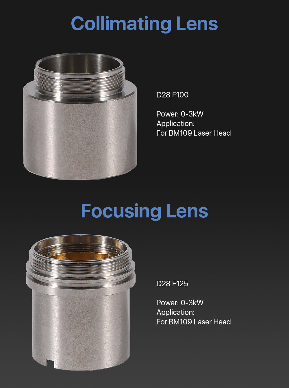 Raylasers Focusing & Collimating Lens With Lens Tube For Raytools BM109