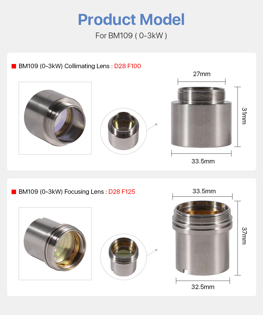 Raylasers Focusing & Collimating Lens With Lens Tube For Raytools BM109