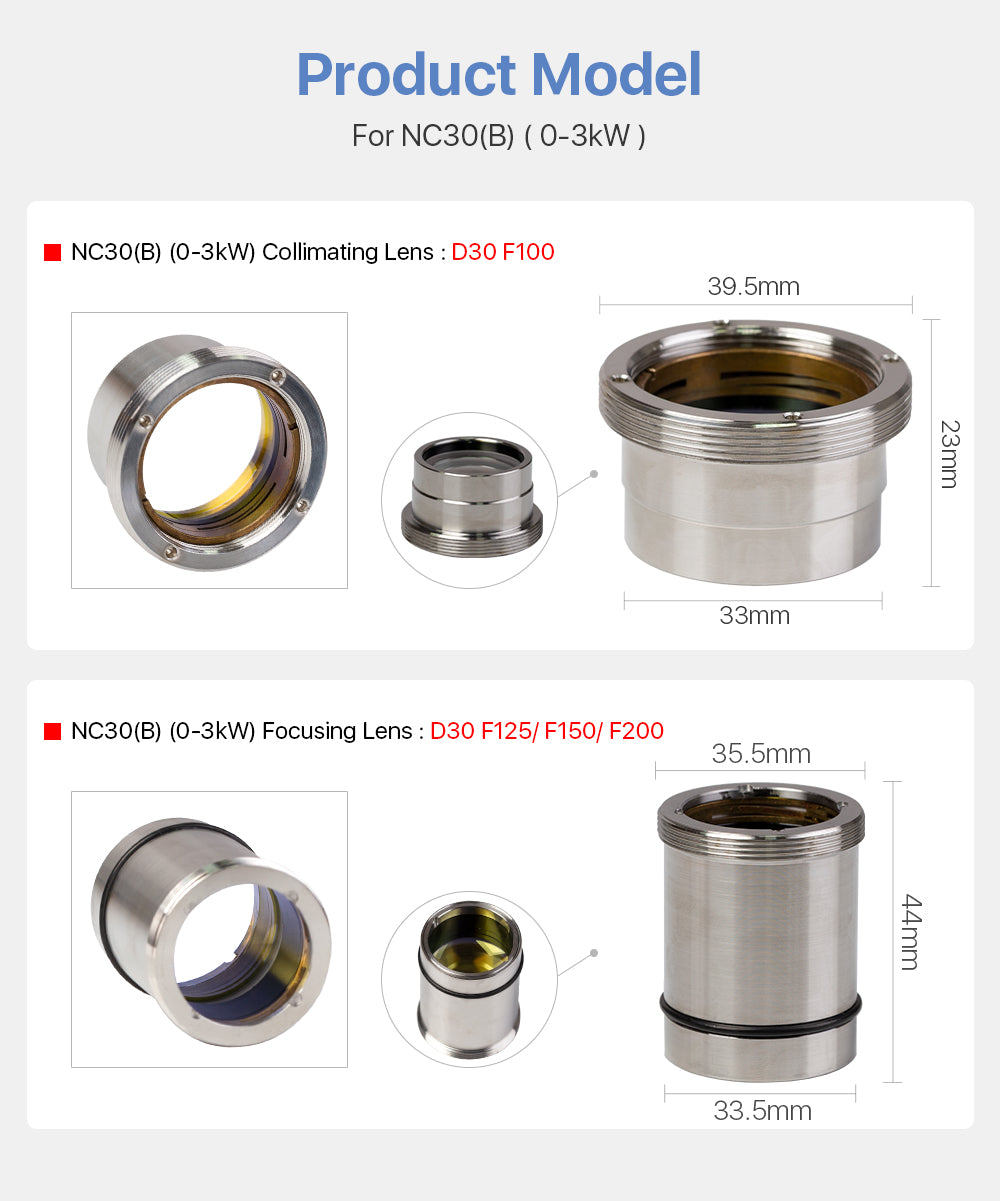 Focusing & Collimating Lens With Lens Tube For WSX NC30/30B