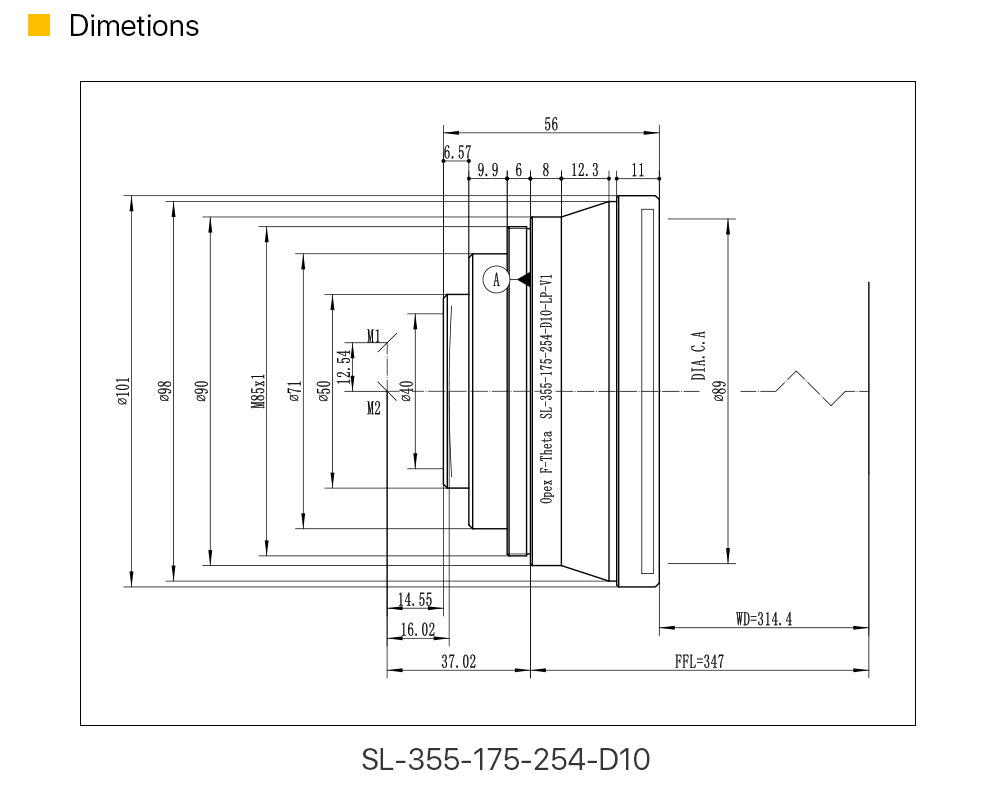 Raylasers UV F-theta Scan Lens