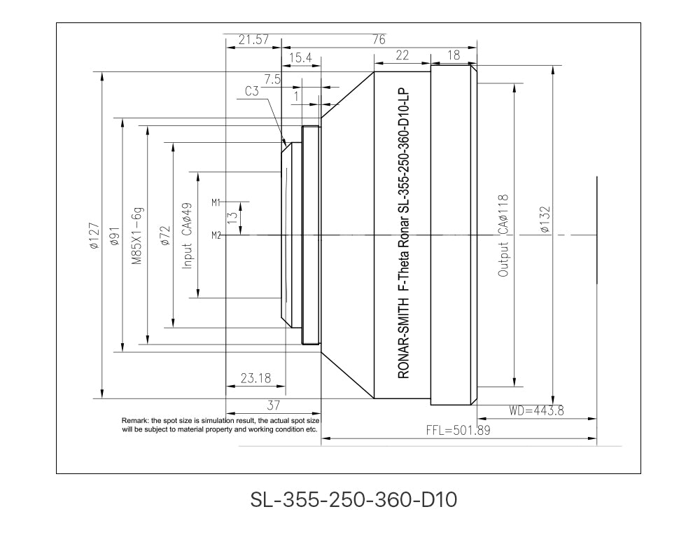 Raylasers UV F-theta Scan Lens