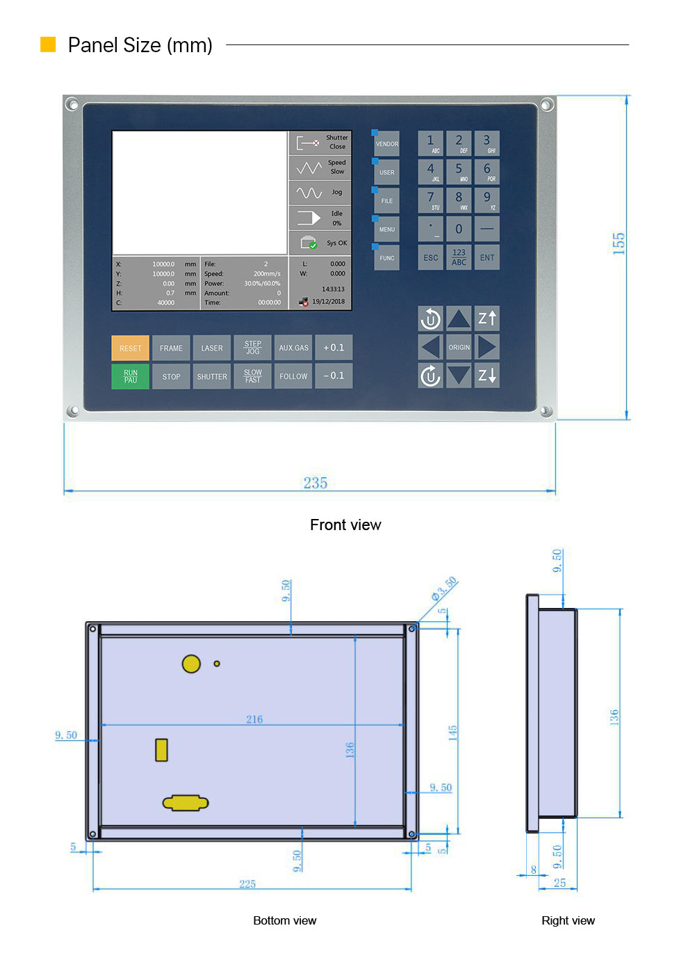 Rudia RDC6563F Fiber Laser Controller