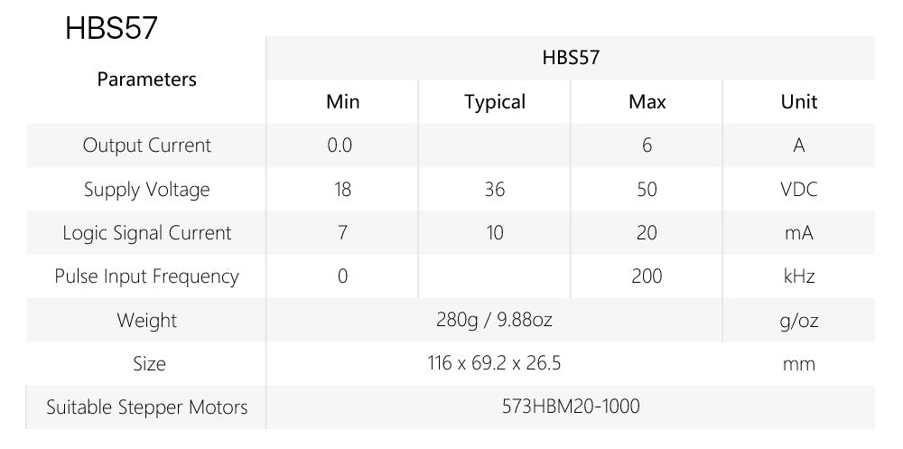 Leadshine HBS57+573HBM20-1000 Nema23 3 Phase Hybrid Servo Closed Loop