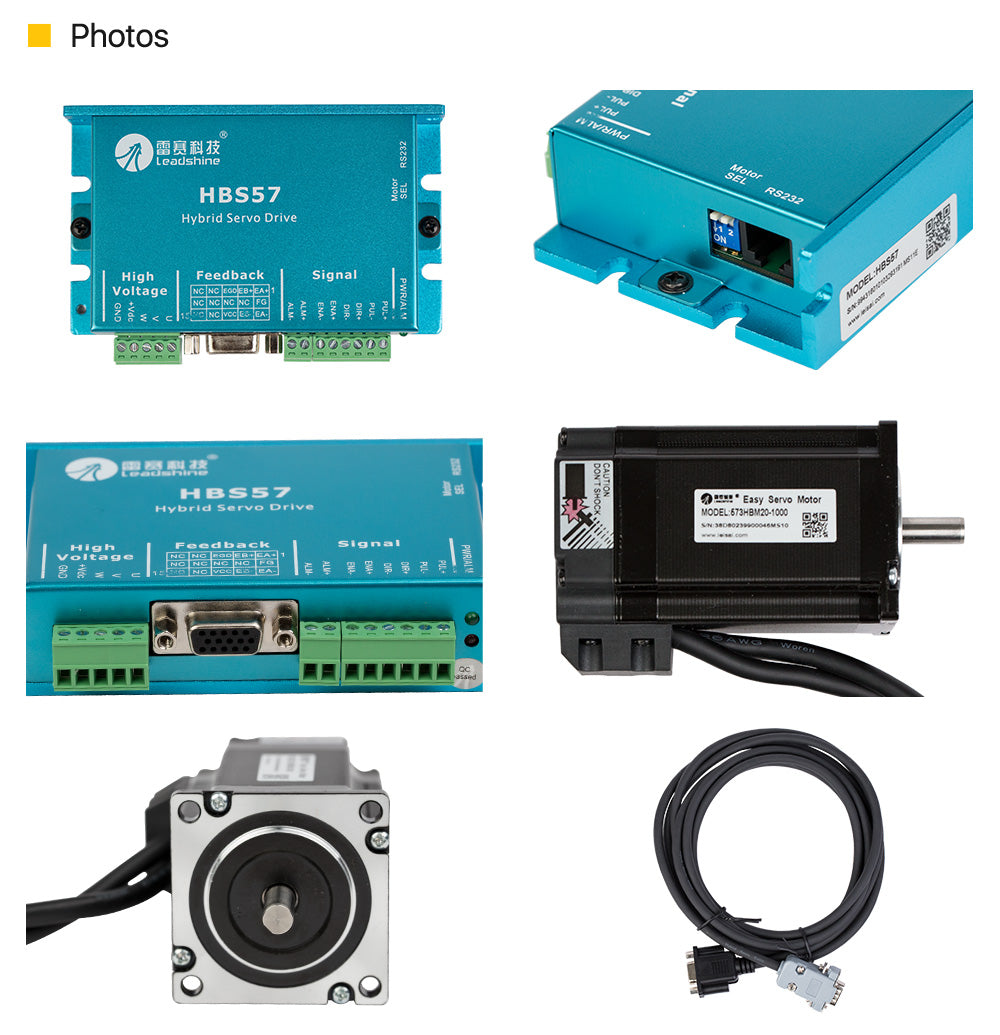 Leadshine HBS57+573HBM20-1000 Nema23 3 Phase Hybrid Servo Closed Loop