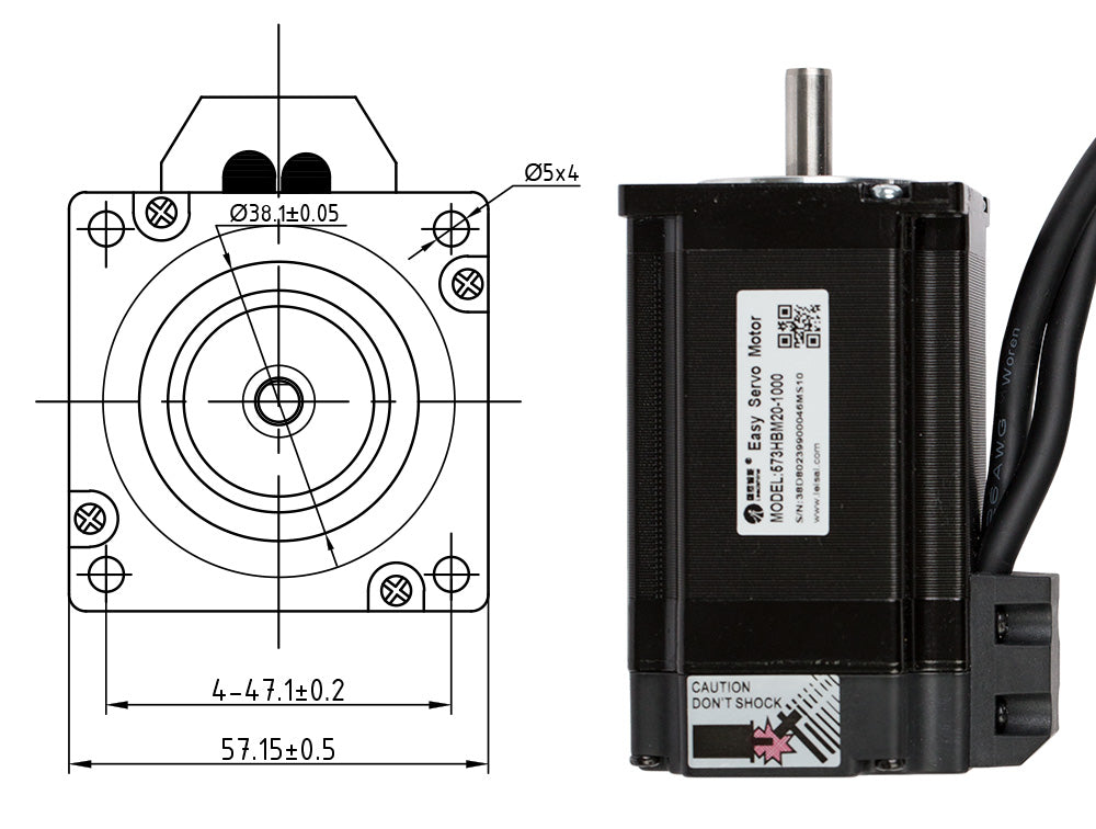 Leadshine HBS57+573HBM20-1000 Nema23 3 Phase Hybrid Servo Closed Loop