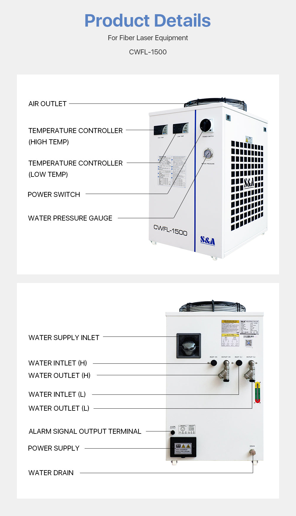 S&A Industrial Chiller（Fiber）CWFL-1500AN & 1500BN