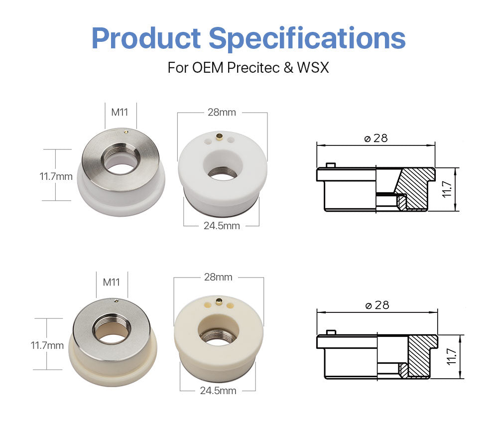 Raylasers Precitec WSX Dia.28/24.5mm Laser Cutting Ceramics