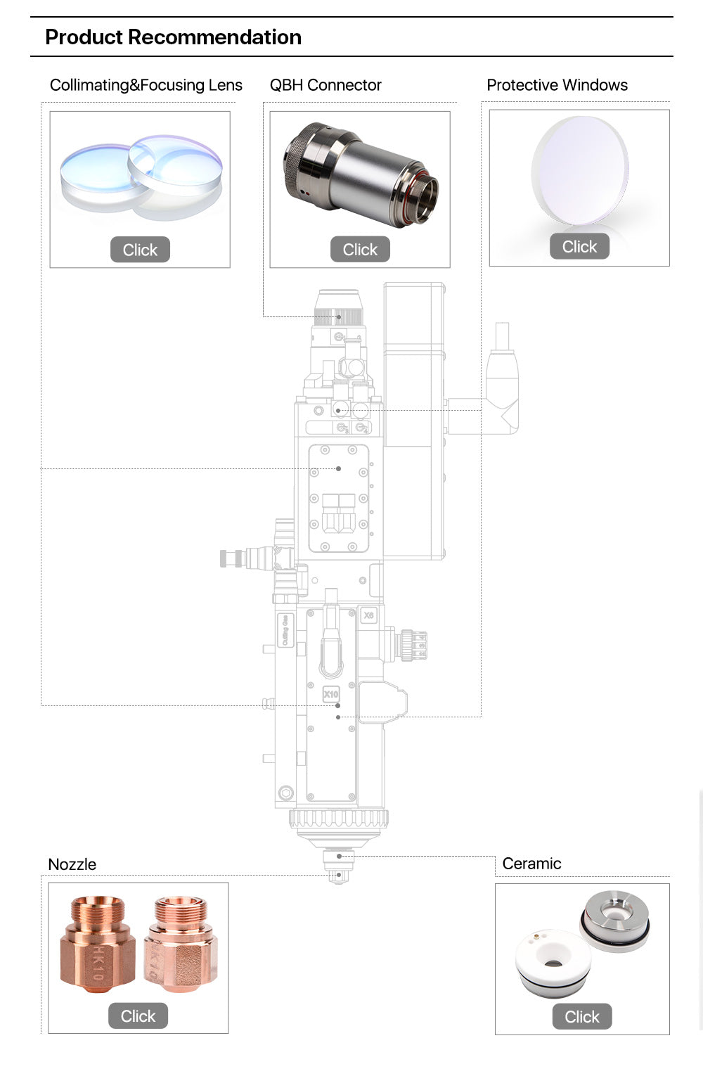 OEM Bystronic Nozzles Caliber 0.8.0-4.0mm