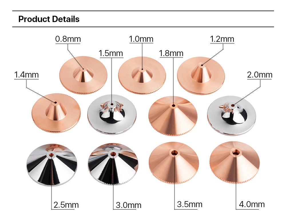 Raylasers Nozzles B Type for Raytools FZ Cutting Nozzles Dia.32mm Height 15mm Caliber 0.8 - 6.0mm