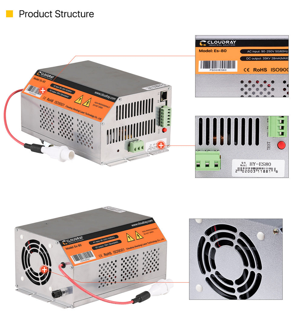 Raylasers 80-100W HY-Es Serise Power Supply