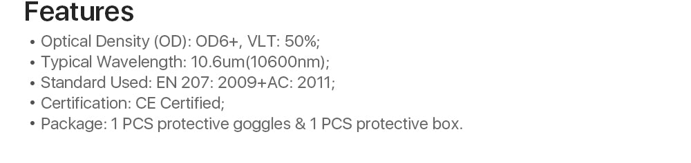 Safety Goggles 10600um For CO2 Laser