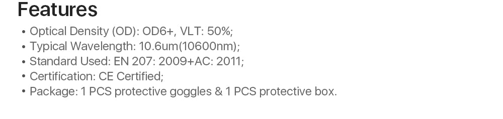 Safety Goggles 10600nm For CO2 Laser