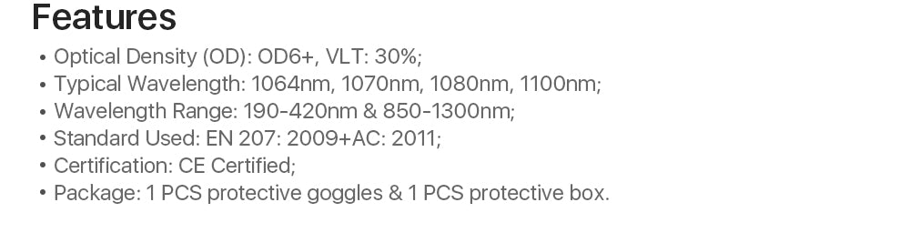 Safety Goggles 1064nm For Fiber Laser