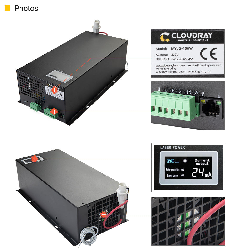 150W CO2 Laser Power Supply MYJG-150 LCD