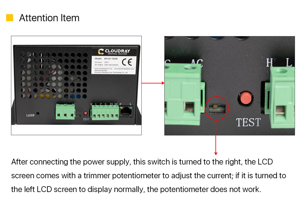 100W CO2 Laser Power Supply MYJG-100W LCD