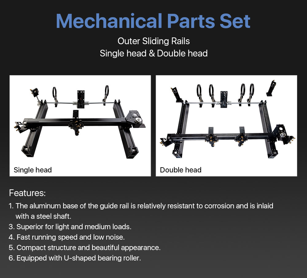 External Slide Guide Rails for DIY CO2 Laser Engraving Cutting Machine