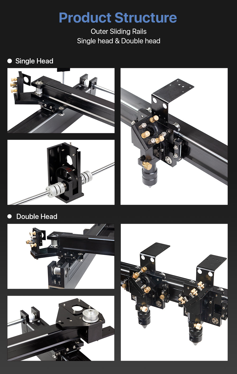 External Slide Guide Rails for DIY CO2 Laser Engraving Cutting Machine