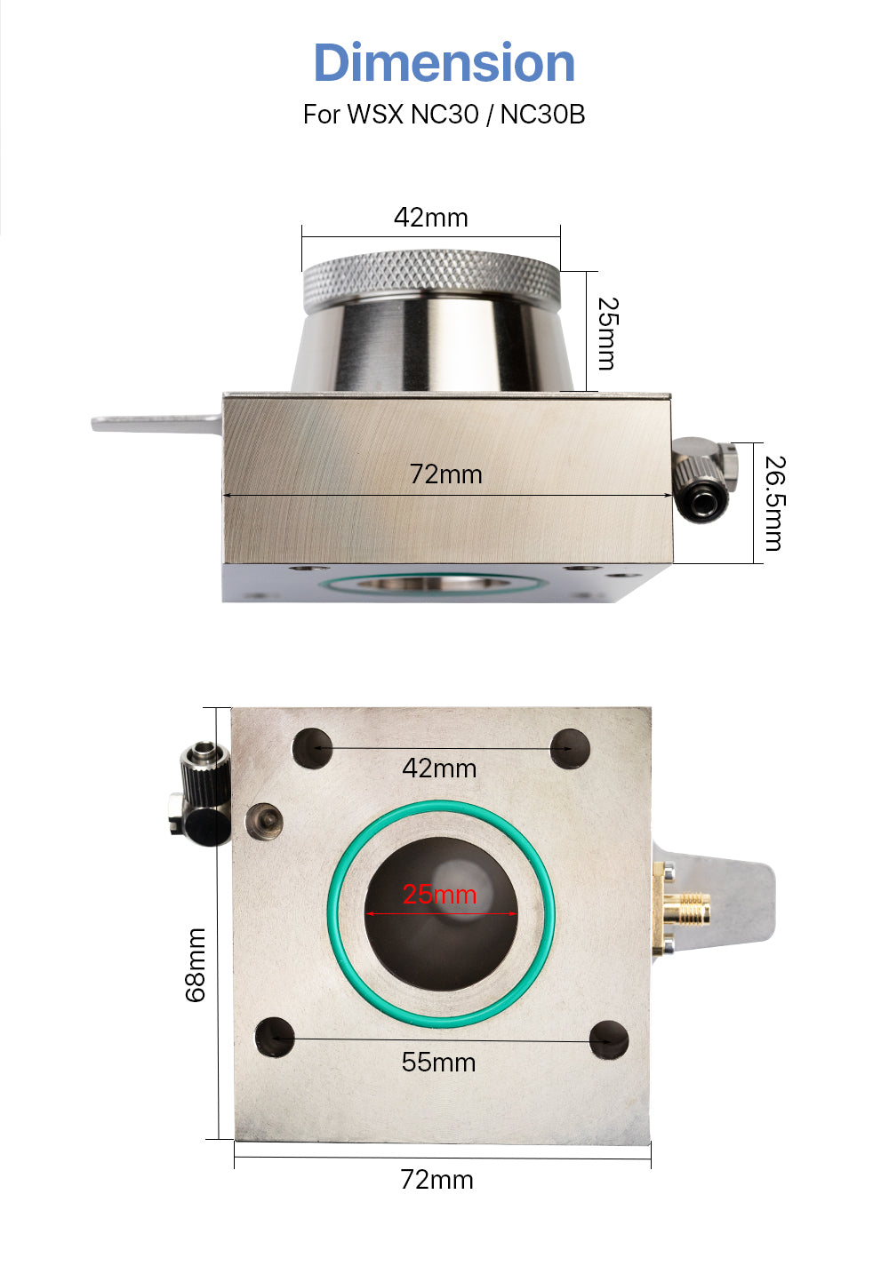 Nozzle connector for WSX NC30 / NC30B laser head