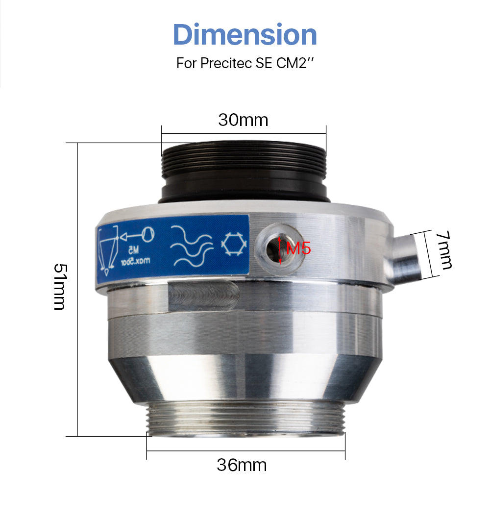 Nozzle Connector for for Precitec SE CM2'' Laser Head