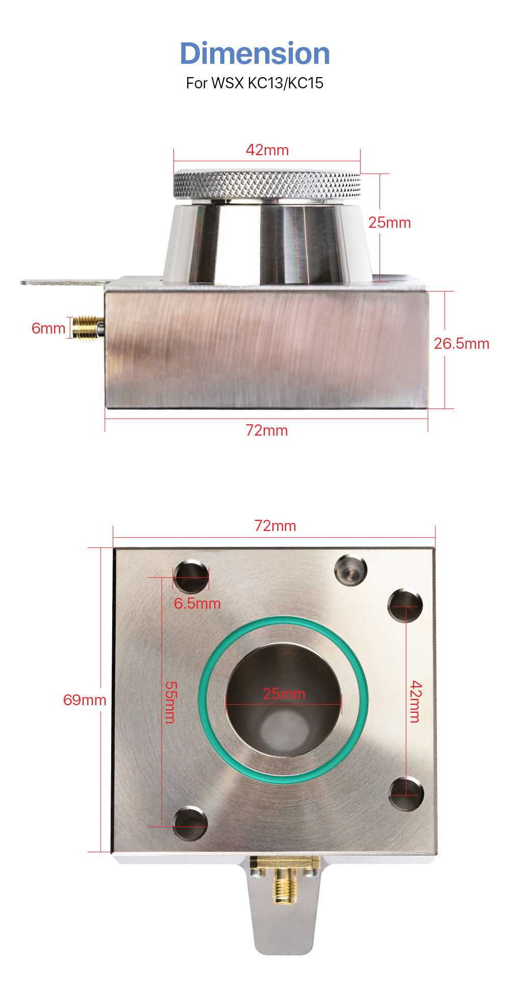 Nozzle Connector for WSX KC13 KC15 Fiber Laser Cutting Head