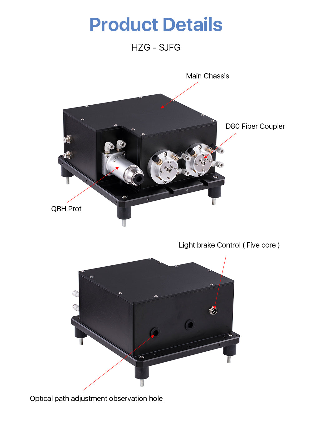 Raylasers BM9 QBH To D80 Fiber Optic Splitter Box