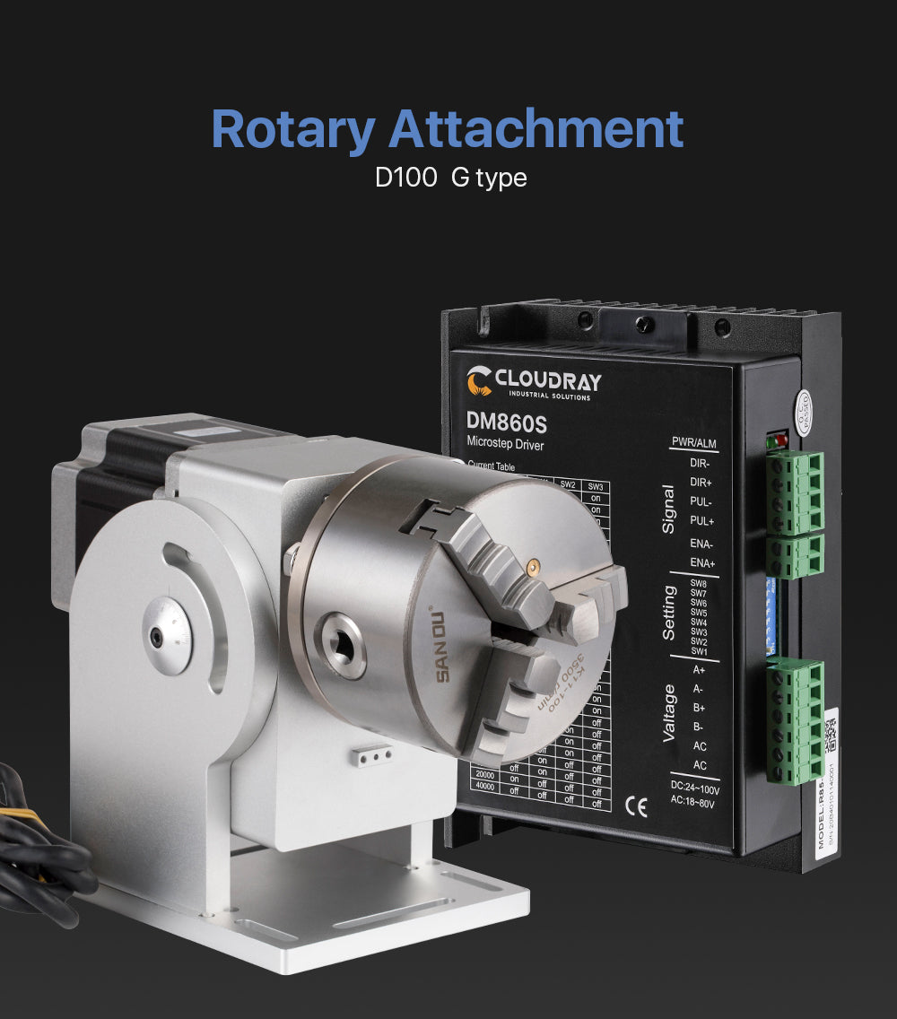 Rotary Attachment Diameter10mm Neam 34 Motor and Driver for Cuboid Objects Circular Marking