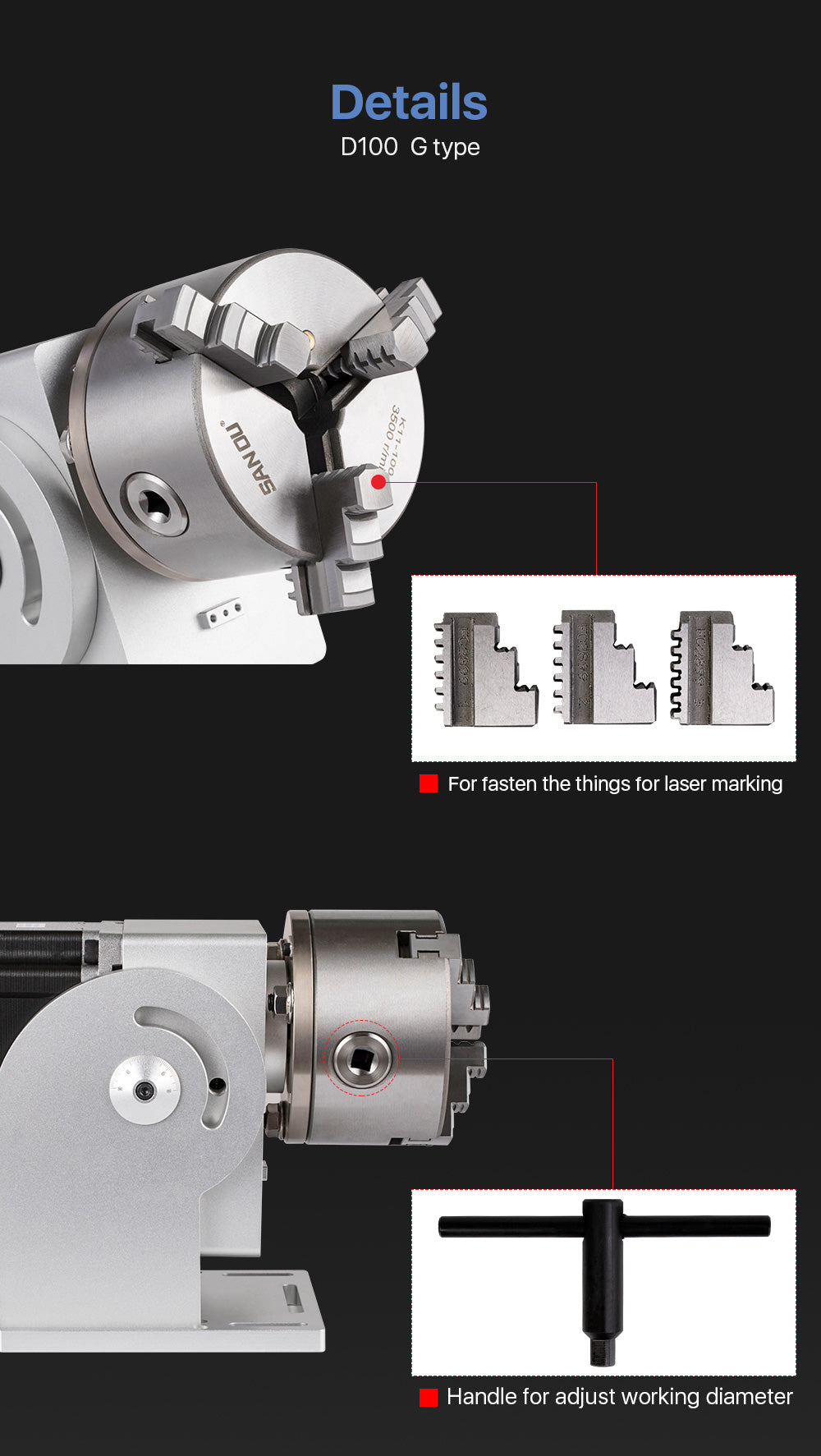 Rotary Attachment Diameter10mm Neam 34 Motor and Driver for Cuboid Objects Circular Marking