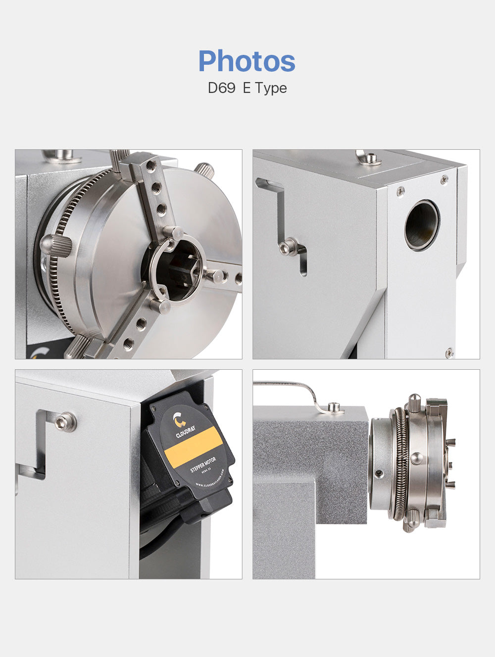 Rotary Attachment Diameter 69mm with Nema23 Motor DM542S Driver for Cuboid Objects Circular Fiber Marking Machine