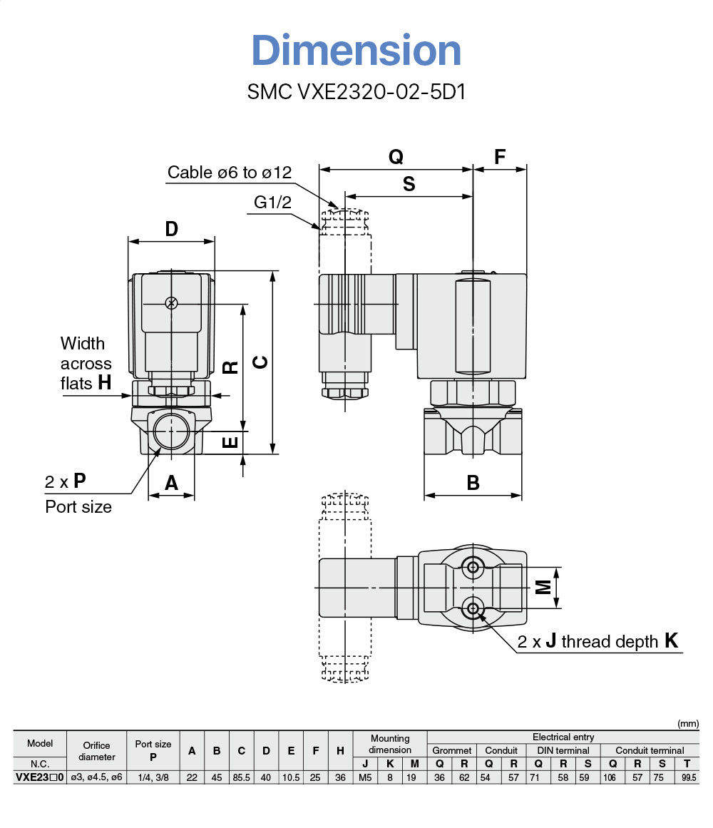 Raylasers Direct Operated 2 Port Solenoid Valve SMC VXE2330-02-5D1 Air Steam 3.0Mpa for the Fiber Cutting Machine Pneumatic System