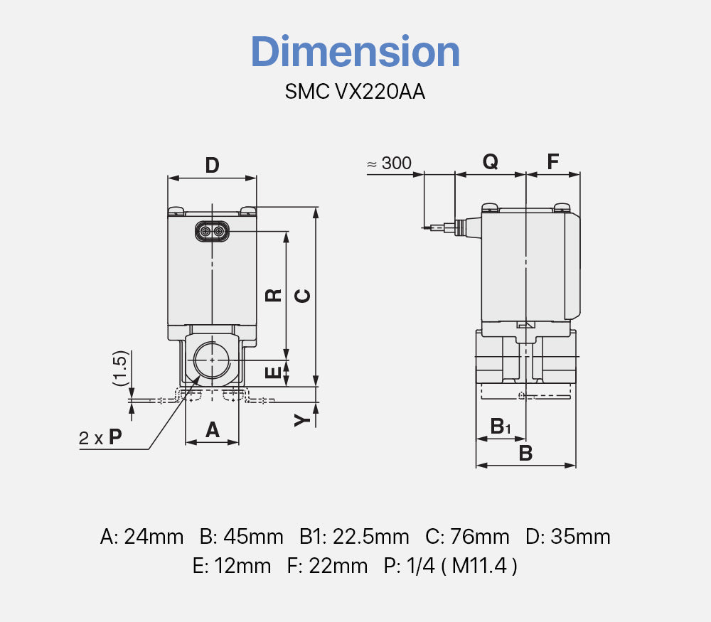 Solenoid Valve SMC VX220AA 24V 220V 1/4" BSP Direct 2 Post Solenoid Valve for Air Single Unit Laser Cutting Machine