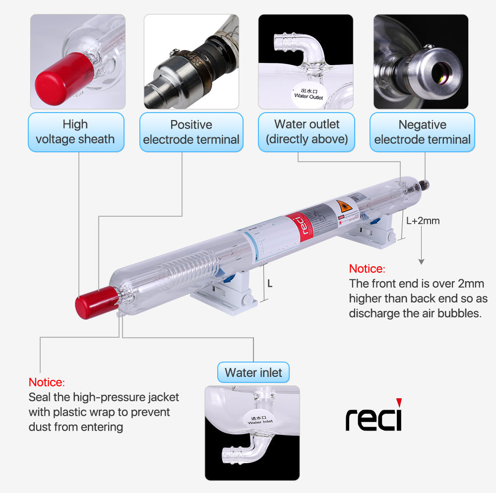 Raylasers Bundle For Sale 90W RECI Co2 Laser Tube + 110/220V Laser Power Supply