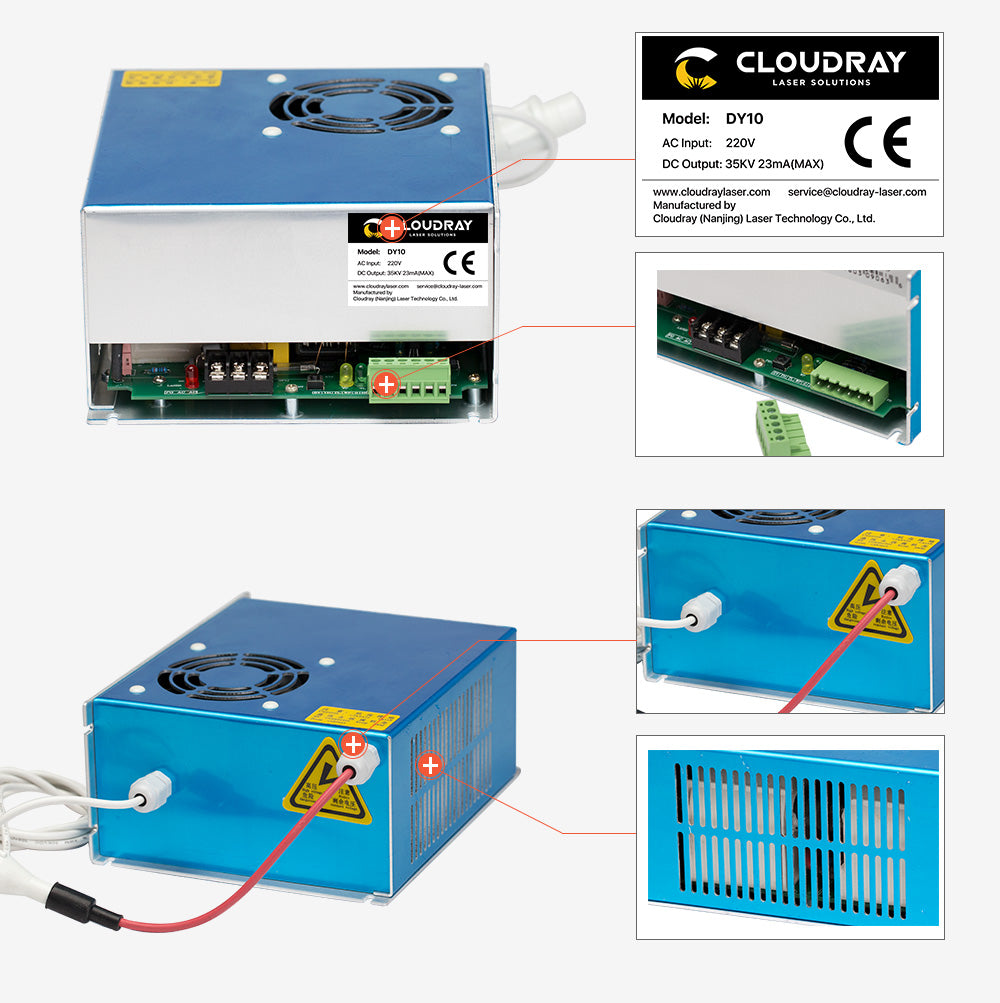 Raylasers Bundle For Sale 90W RECI Co2 Laser Tube + 110/220V Laser Power Supply